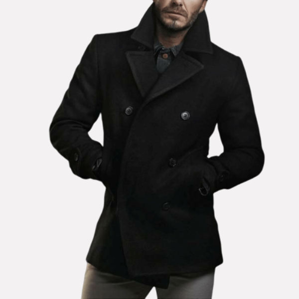 Buy David s Long Black Trench Coat Mens Hawk Bull UK