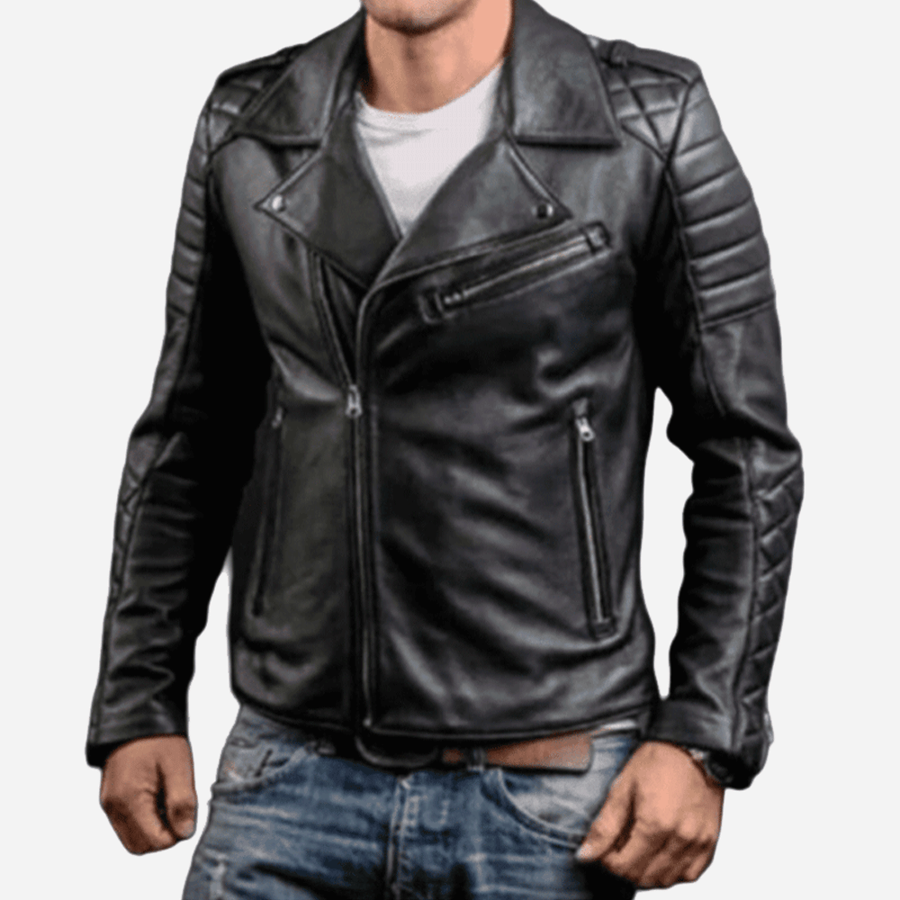 Alluvial-Black-Leather-Motorcycle-Jacket-Mens-With-Quilted-Shoulders-front