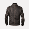 Aral Distressed Black Leather Motorcycle Jacket With Multiple Pockets back