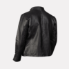 Illustrious Plain Black Motorcycle Jacket For Men back