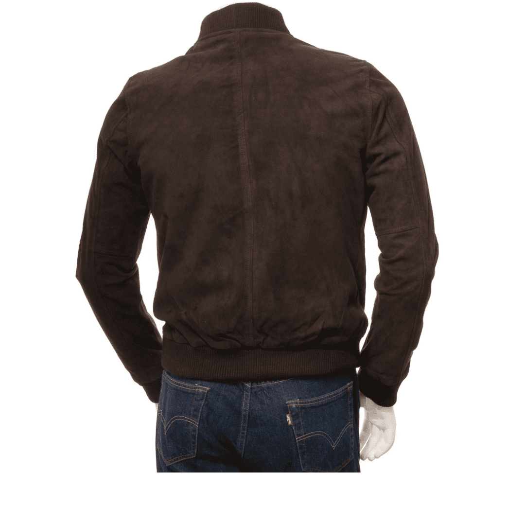 Notable Ma-1 Brown Suede Bomber Jacket Mens | H&B UK