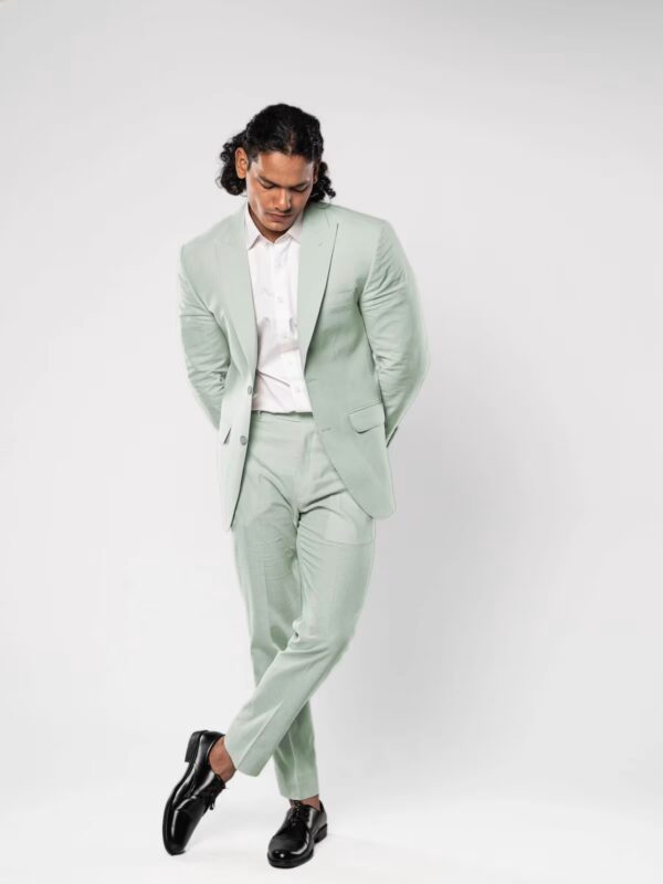 Bayside Two Piece Mint Green Linen Blend Suit