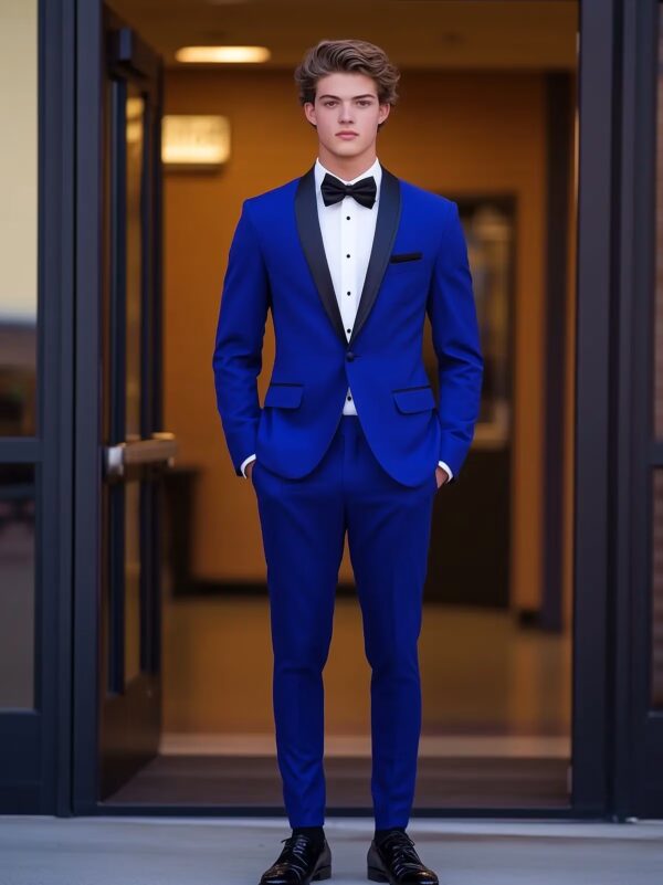 Cambridge Royal Blue Tuxedo with Black Satin Shawl Lapel