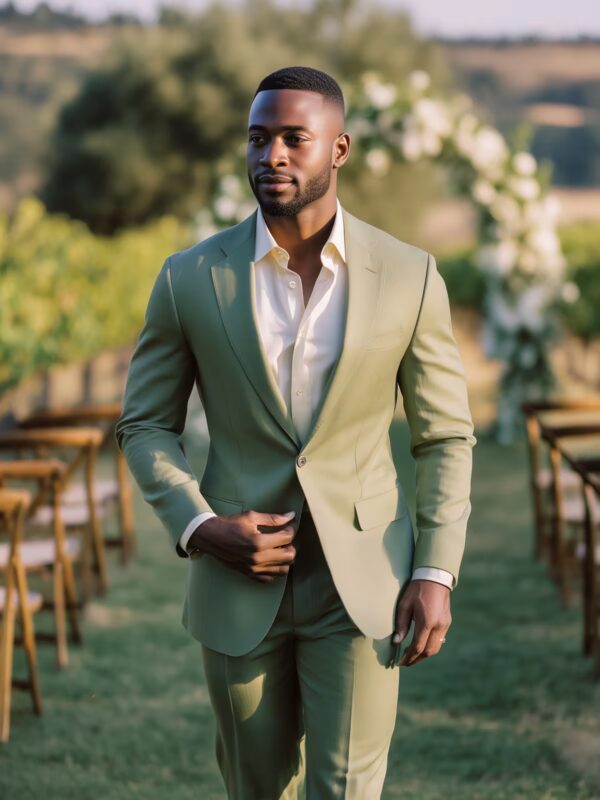 Kensington Green Two Piece Wool Blend Summer Wedding Suit