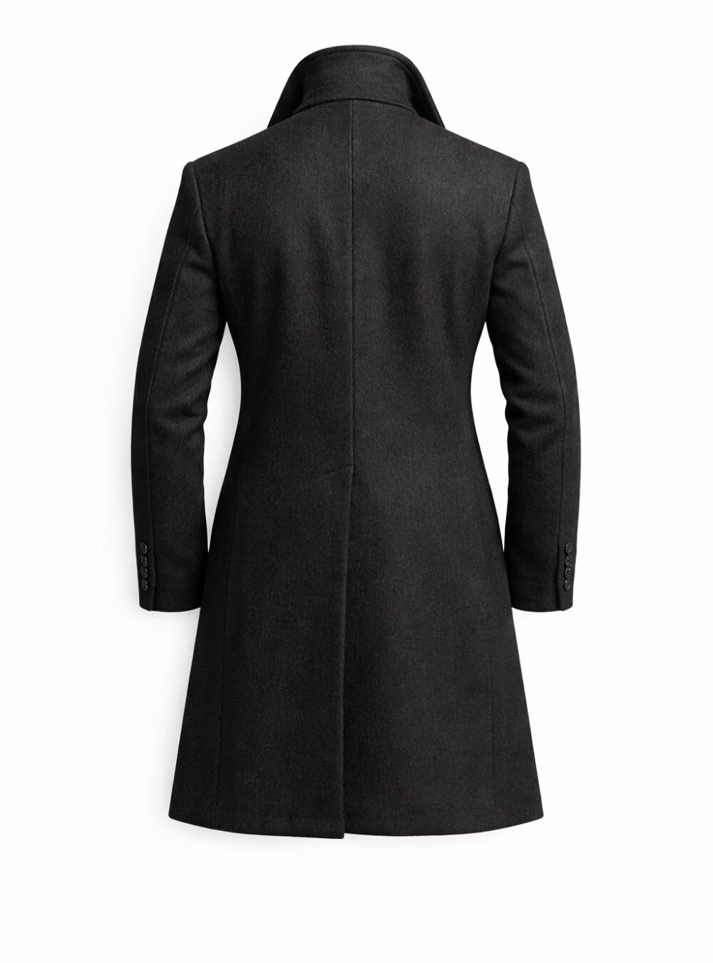 Thornton Charcoal Grey Wool Long Coat_Back Mannequin_result