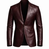 Fairchild Brown Leather Blazer_Front Ghost Mannequin_result